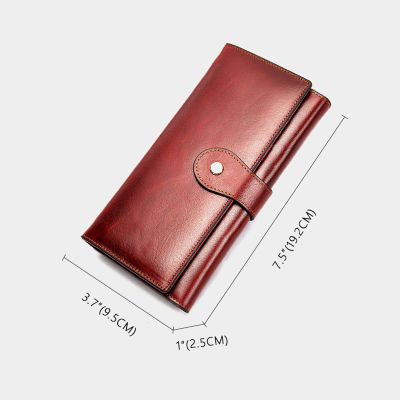 Female Clutch Genuine Leather Wallets for Women Long Wallet Bag Purse RFID Blocking Business Card Holder