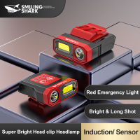 TD1139ฉลามยิ้มแบบพกพาไฟฉายคาดศีรษะเซ็นเซอร์ไฟหน้ารถมอเตอร์ไซค์แบบ Led ขนาดเล็กฝาปิดขนาดเล็กโคมไฟตกปลาสว่างมาก USB ขนาดเล็กชาร์จไฟได้กลางแจ้งสำหรับใช้ในชีวิตประจำวันตอนกลางคืนไฟวิ่ง