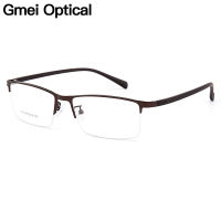 Gmei Optical Semi Rimless Titanium Alloy กรอบแว่นตาสำหรับชายแว่นตายืดหยุ่นขา IP Electroplating แว่นตา Y7012