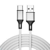 4ชิ้น USB-C 2.4A/ประเภท-C เพื่อ USB สายเคเบิลชาร์จซิงค์ข้อมูลอย่างรวดเร็วถักความยาว: 2เมตร (เงิน)