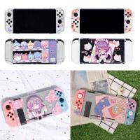 ใสฮาร์ดกรณีป้องกันคริสตัลเชลล์สำหรับ Nintendo สวิทช์ Oled NS Joy-Con ควบคุม TPU Soft เต็มฝาครอบป้องกันผิว