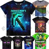 *3-13 Yea* Kids Printed T-Shirt Minecraft Sandbox Game Boys Fashion Pullover Tops Kids Daily Casual Party