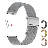 ❒✚ 12/14/16/18/20/22/24mm Milanese Loop Strap Universal สแตนเลสโลหะ Quick Release Smart Watch Band สร้อยข้อมือผู้หญิงผู้ชาย