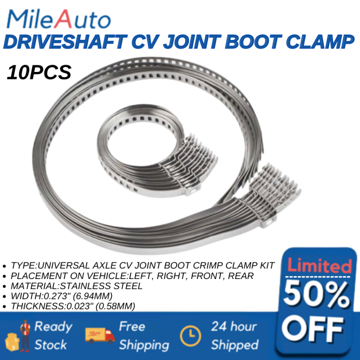 10/20PCS StainlessSteel Clamp Clips SRT For Driveshaft CV Joints Boot