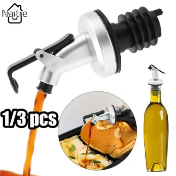 1pc Round Press-type Oil Bottle With Non-drip Spout For Seasoning