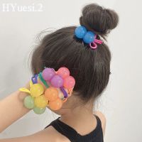 【YD】 Colorful Hair Ties Toddler Twinbead Charms Stretch Rubber Bands Ponytail Holders Rope Headwear