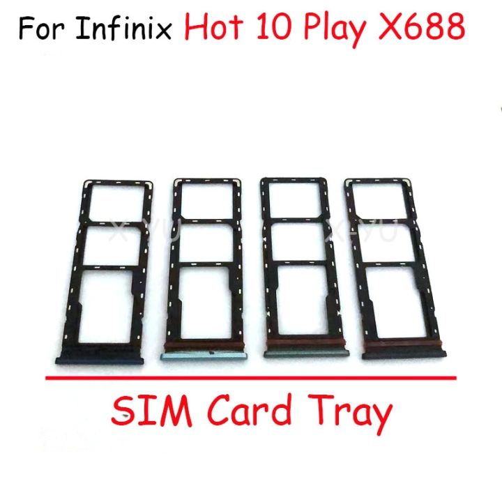 สำหรับ Infinix Hot 10 Play X688 X688B X688C ถาดใส่ซิมการ์ดตัวอ่านที่วางช่อง SD อะแดปเตอร์