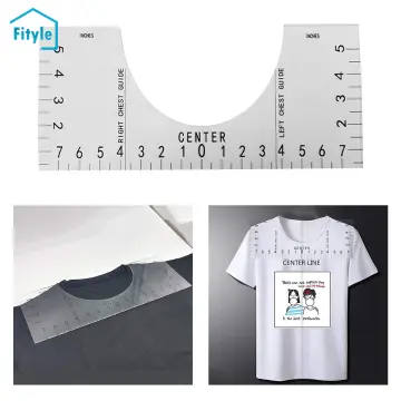 T-Shirt Ruler Guide, 6 Piece T-Shirt Alignment Tool Set for Vinyl,  Sublimation T Shirt Placement Ruler to Center Designs with Measuring Ruler,  Adult Youth Toddler Infant 