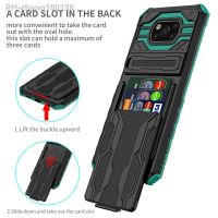 POCO X3 Pro Phone Case For Xiaomi Mi POCO M3 X3 Pro NFC Card Slot Military Grade Stand Case Pocophone X3 poco x3pro Cover
