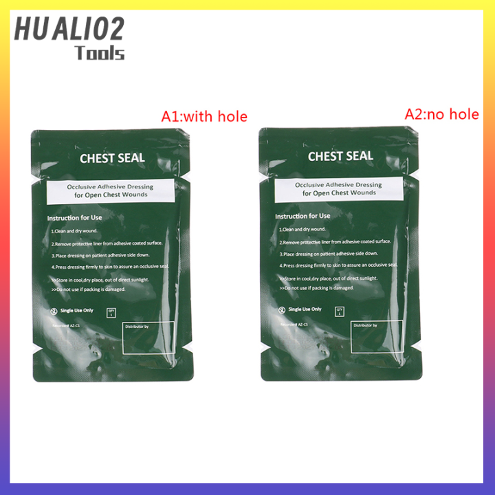 huali02-ความปลอดภัยการอยู่รอดฉุกเฉินสติกเกอร์หน้าอกซีลระบายอากาศแพทช์ปฐมพยาบาล