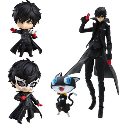 ZZOOI 10cm Megami Tensei Persona 5 Joker Amamiya Ren Anime Figure Q version 989# Ren Amamiya Action Figure Collection Model Doll Toys