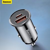 ◕ Baseus 30W Car Fast Charger Quick Charge 4.0 3.0 USB Type-C Fast Charging Car Phone Charger For Huawei Xiaomi iPhone 14