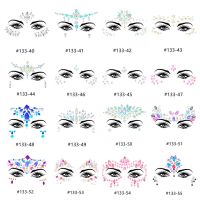 hot！【DT】⊙✖✽  face tattoo stickers Temporary tattoos glitter fake rhinestones for Jewels tatoo