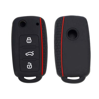 dvvbgfrdt Car Key Protect for Volkswagen Polo Golf Passat Beetle Caddy T5 Eos Tiguan Skoda Silicone Case Cover Keychain Car Accessories