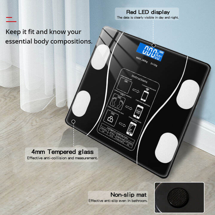Body Fat Scales Floor Bathroom Electronic Scales LED Digital Smart