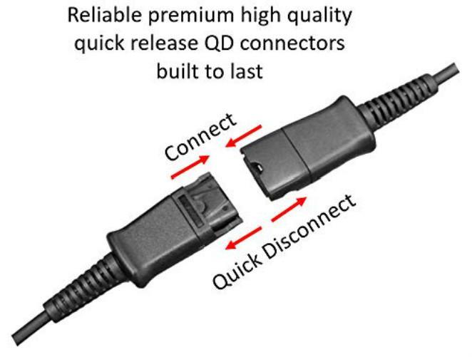 ชุดหูฟังตัดการเชื่อมต่ออย่างรวดเร็วสายไฟy-adapterสายเคเบิลเทรนเนอร์สำหรับtraining-center-ใช้งานร่วมกับเดียวกันqdชุดหูฟังqdสายตัวแยก