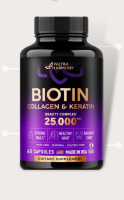 NUTRAHARMONY Biotin Vitamins with Collagen &amp; Keratin, 60 Capsules