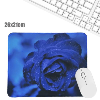 （A LOVABLE）ดอกไม้สีฟ้าแผ่นรองโต๊ะแผ่นรองแล็ปท็อป ForHome PCKeyboard CutePad โต๊ะยางกันลื่น