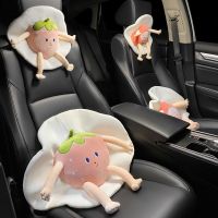 Oreiller appui-tête de voiture en peluche protection du cou dessin animé Fruit voyage Auto antidérapant coussin pour enfants et adultes