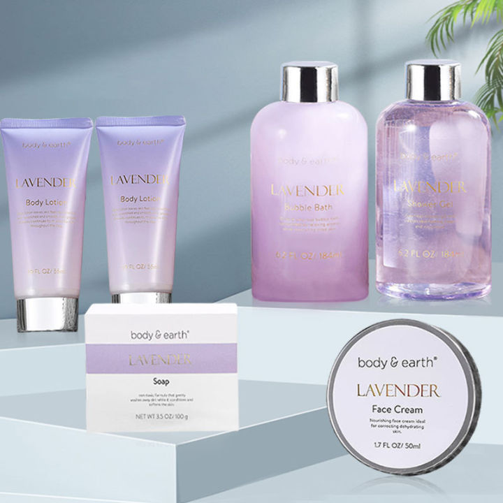 lavender-spa-gift-setชุดของขวัญสปาลาเวนเดอร์-ผลิตภัณฑ์ดูแลผิวกายหน้า