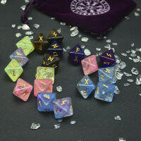 3ชิ้นเซ็ต8ด้าน Rune ลูกเต๋าชุดเรซิ่น Assorted Polyhedral Dices ชุด Divination Altar Runes อุปกรณ์สำหรับแม่มด Witchcraft Dices