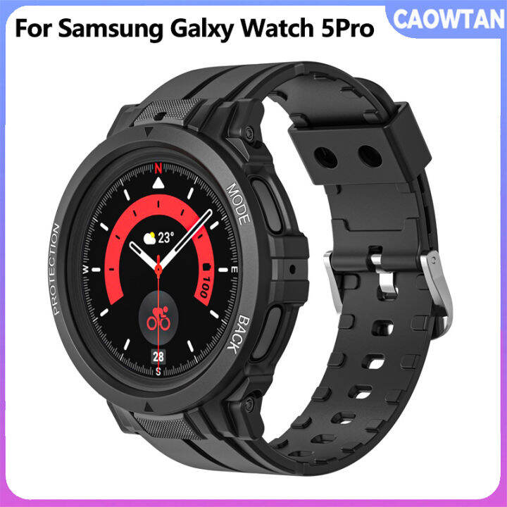 Case and Strap For Samsung Galaxy Watch 5 Pro 45mm Rugged Protective Case Sports Integrated band