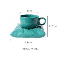 Pillow Coffee Mug Tiffany Cup with Saucer Summer Breakfast Milk Cup Dish Set Ceramic Afternoon Tea Cup Gift for Friends