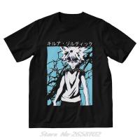 ผู้ชายที่มีคุณภาพสูง Hxh Killua Zoldyck เสื้อยืดสำหรับผู้ชายผ้าฝ้าย100 เสื้อยืดสตรีเสื้อยืดแขนสั้นอะนิเมะมังงะ Hunter X Hunter ประเดิมท็อปส์