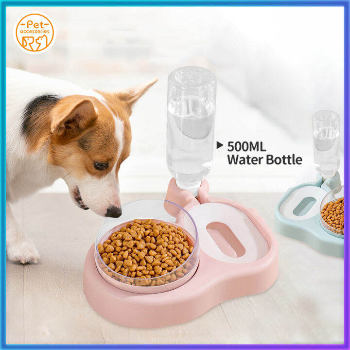 Pet Elevated bowl feeder dog/cat food bowl and water bottle 2 in 1 ...