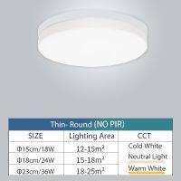 PIR Sensor Light 110V 220V 36W 24W 18W Modern Surface Mount Chandelier Fixture For Livingroom Bedroom Kitchen Foyer Ceiling Lamp