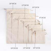 50pcsLot 8x10 10x12 17x23 20x25 20x30cm Big 130g Natural Cotton Bags Drawstring Pouches Gift Packaging Bag Customise Logo