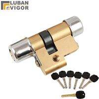 【YF】 Mechanical anti-theft door lock core type 13 11 brass body Crescent key Anti-skid safe cylinder  6keys