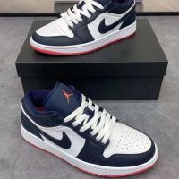 Aj1 Aj1รองเท้าสนีกเกอร์ด้านบนต่ำสีฟ้าเที่ยงคืนมหาวิทยาลัยนักเรียนหญิงรองเท้าบุรุษรองเท้าเล่นกีฬากลางแจ้งเถ้าระบายอากาศลำลองเพิ่มความสูง