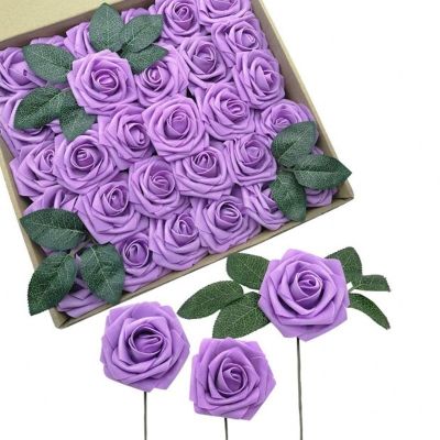 【CC】 25pcs 8cm PE foam rose artificial Flowers Fake Bridal Bouquet Wedding Scrapbooking home decoration