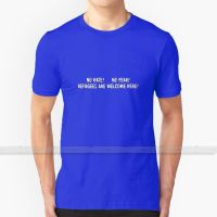 Refugees Are Welcome Here T Shirt Custom Design Cotton For Men Women T - Shirt Summer Tops Refugee Refugees Politics Political XS-6XL