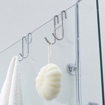 Stainless Steel Door Hook S Shape Hanging Storage Rack Bathroom Kitchen Shower Towel Bag Tableware Organizer Dropshipping