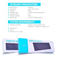 คีย์บอร์ดไร้สาย OKER รุ่น K199 WIRELESS KEYBOARD (สีดำ)