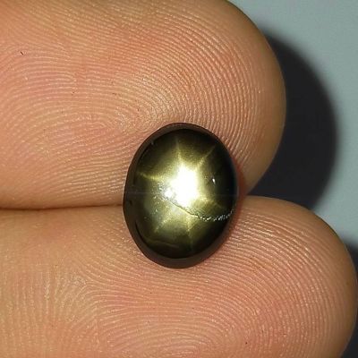 พลอย แบล็ค สตาร์ แซฟไฟร์ ดิบ ธรรมชาติ แท้ ( Unheated Natural Black Star Sapphire ) หนัก 3.64 กะรัต