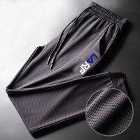 [COD] Thin Silk Pants Mens Large Size Loose Elastic Trousers Mesh Beam