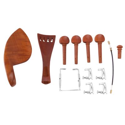 A Natural Jujube wood 4/4 violin Parts accessories Set of Fine-Tuning, Chinrest Chin Rest, Strings, Tail Nail, Tail Rope, Screw, Drawplates, Knob