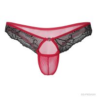 【CW】❧☼☬  Mens G-string Panties Thongs Sheer Patchwork Front See-through Mesh Briefs Sissy Underpants