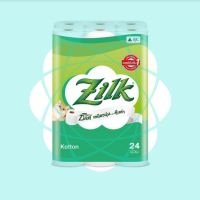 Zilk ซิลค์ คอตตอน กระดาษชำระม้วนเล็ก แพ็ค 24 ม้วน กระดาษทิชชู่ม้วนเล็ก กระดาษชำระ กระดาษทิชชู่ คอตตอน Zilk (แพ็ค24ม้วน)