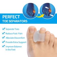 4 pcs = 2 คู่ซิลิโคน Pedicure Hallux Valgus Corrector Bunion Guard Straightener Gel Toe Separator Separador เครื่องมือดูแลเท้า