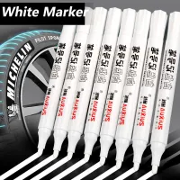 1 PC White marker pen 2.5 mm bold tip Oily permanent marker for tire Art brush pen drawing Stationery School supplies