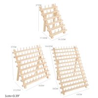 Foldable Wooden Thread Holder Spools Sewing Embroidery Thread Rack Organizer Wall Hanging Cones Stand Shelf Needlework