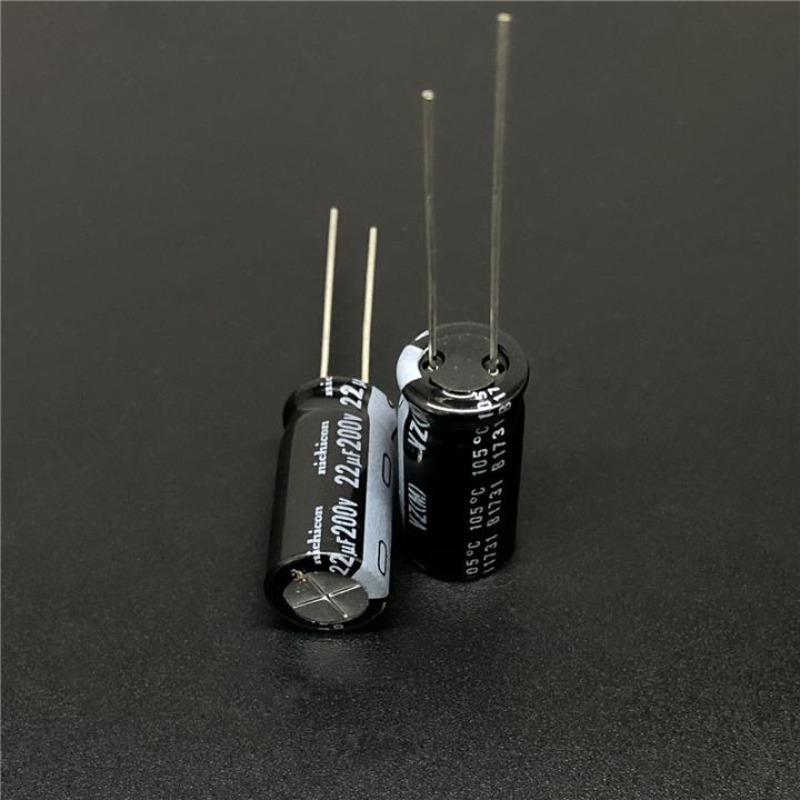 5pcs-50pcs-22uf-200v-nichicon-vz-series-10x20mm-wide-temperature-range-200v22uf-aluminum-electrolytic-capacitor
