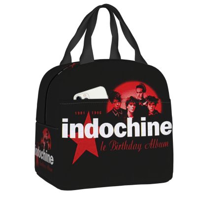 กระเป๋าใส่ข้าวกลางวัน Indochine สำหรับผู้หญิงนักร้องเพลงร็อคฝรั่งเศสกลางแจ้งที่เก็บความเย็นกระเป๋าใส่อาหารร้อนปิคนิคใช้ซ้ำได้กล่องข้าวกลางวันผู้หญิงตู้คอนเทนเนอร์