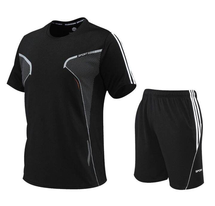 KAMB t shirt set for men quick drying breathable 2piece sports suit
