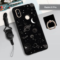 เคสสำหรับ Xiaomi นุ่ม A2 Lite/Redmi 6 Pro คลุมทั้งหมดเคสโทรศัพท์2022ใหม่รูปแบบการป้องกันการตกป้องกันการขีดข่วนฝามีที่ถือวงแหวนโทรศัพท์และเชือก