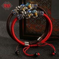 [COD] knot hand-woven full silver pixiu hand with beautiful meaning mens braided adjustable national style design wholesale